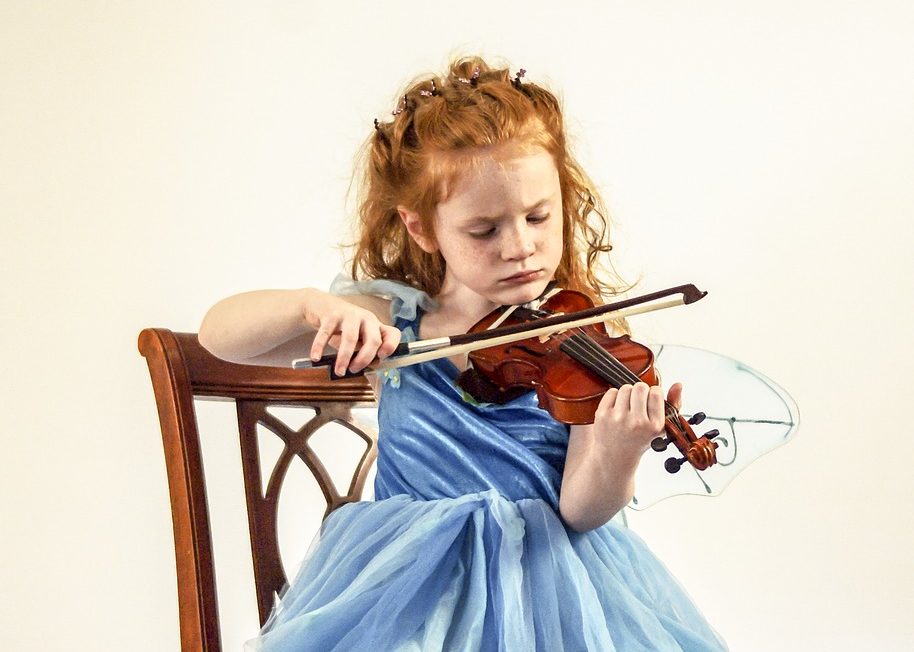 violin, child, girl