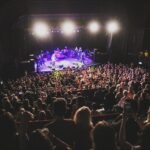 A wide shot of the crowd at a The Fratellis gig