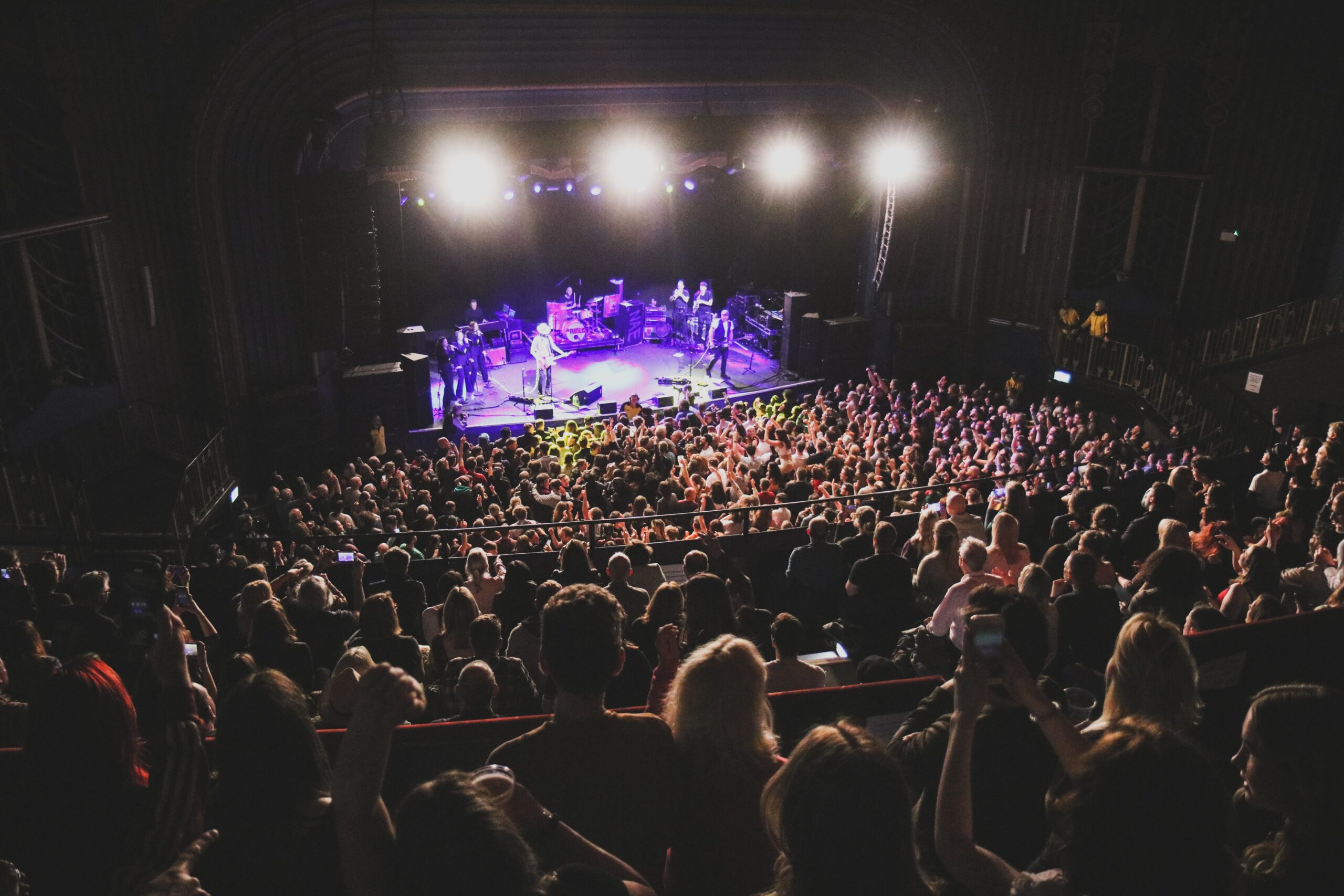 A wide shot of the crowd at a The Fratellis gig